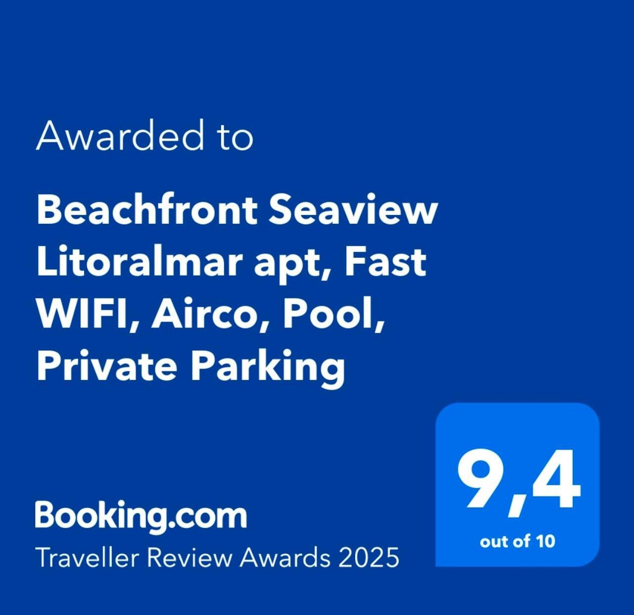 Beachfront Seaview Litoralmar Apt, Fast Wifi, Airco, Pool, Private Parking Портиман Екстериор снимка